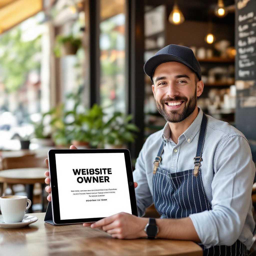 Small business website on tablet