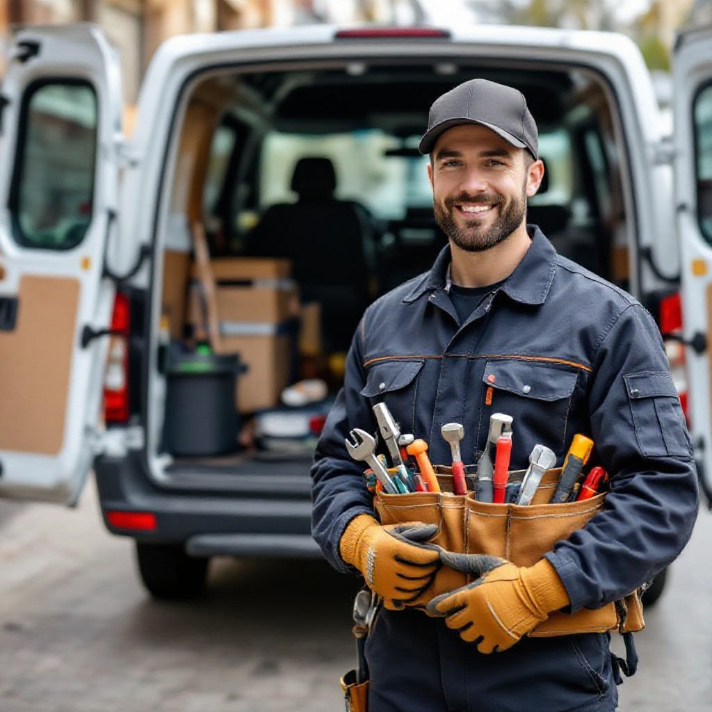 tradesperson holding tools