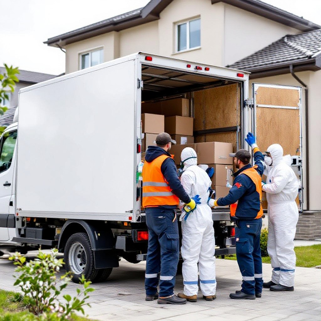 Asbestos removal team at a residential job