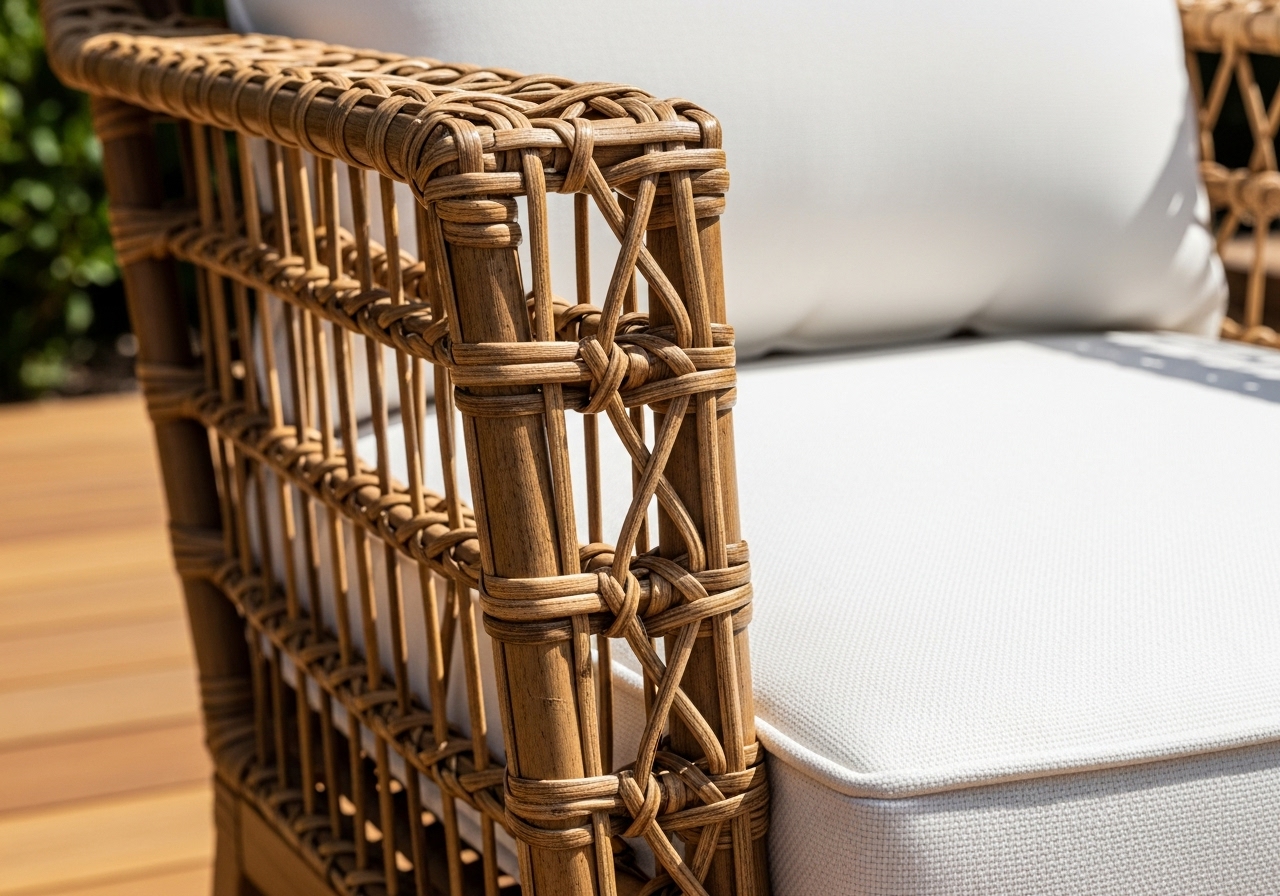 Rattan furniture close-up