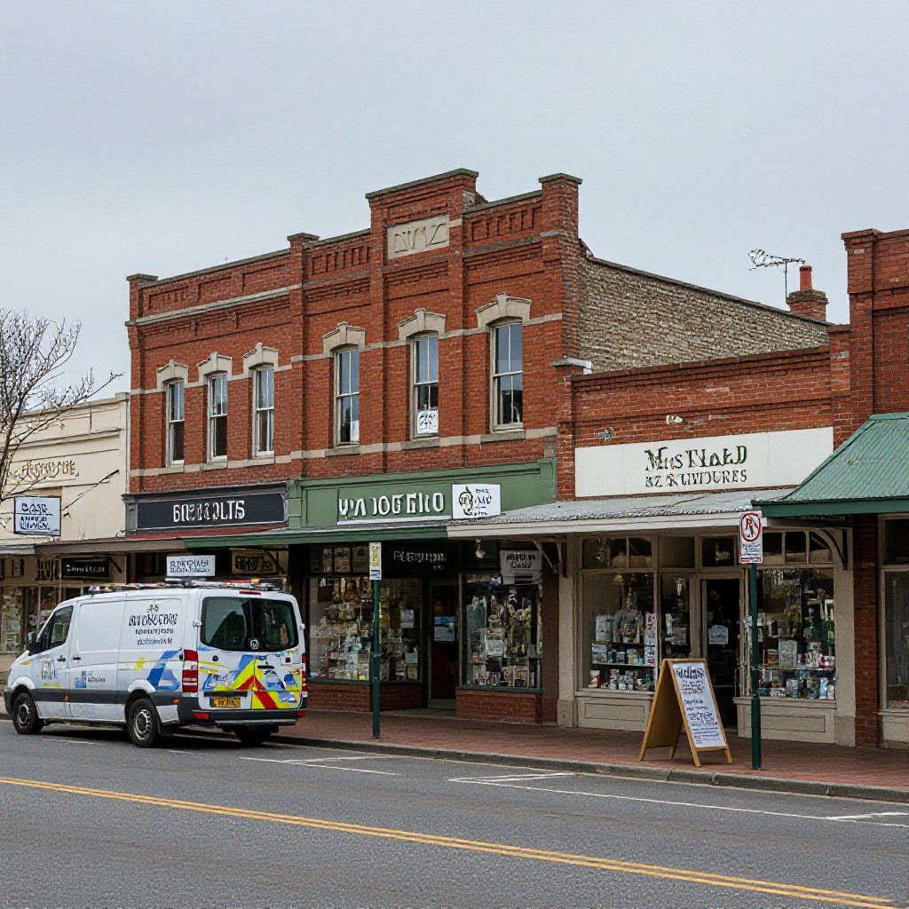 Hadfield main street and local business
