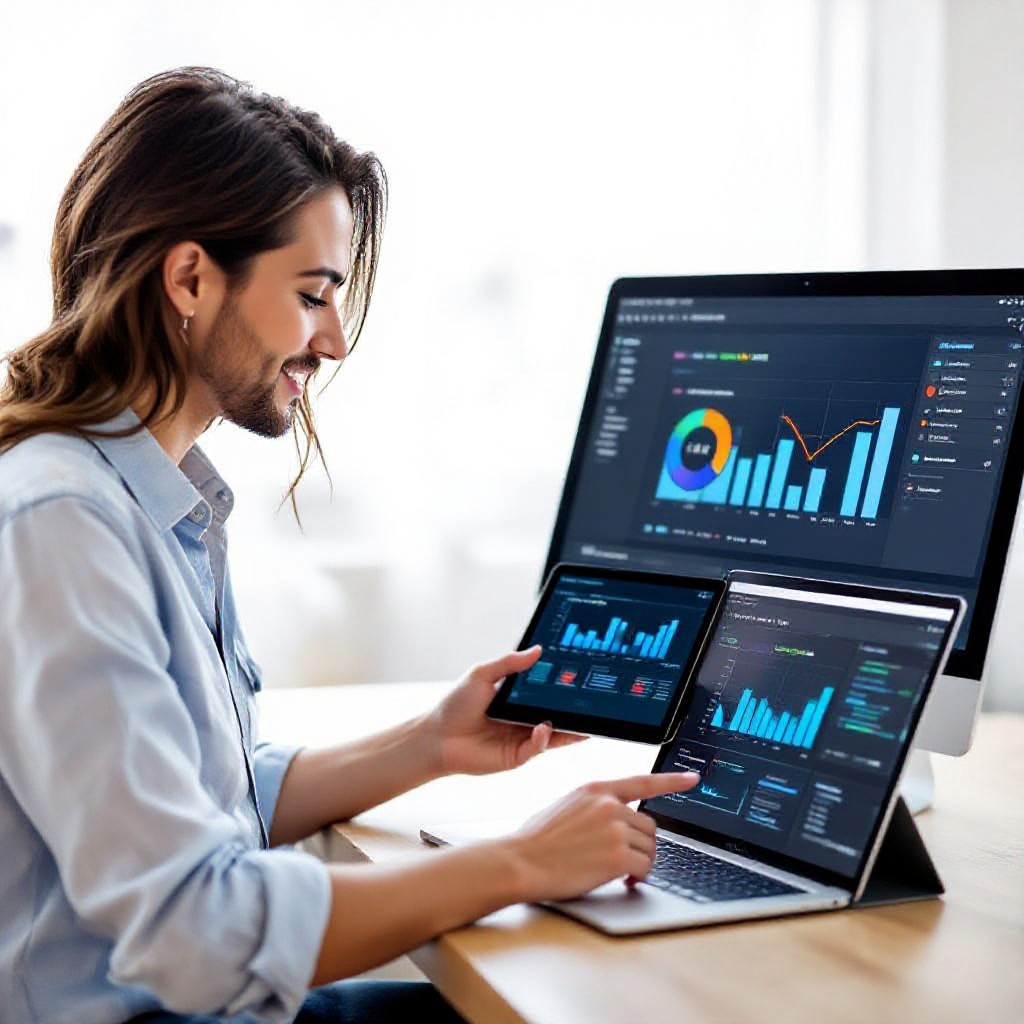 Developer and business owner reviewing website analytics