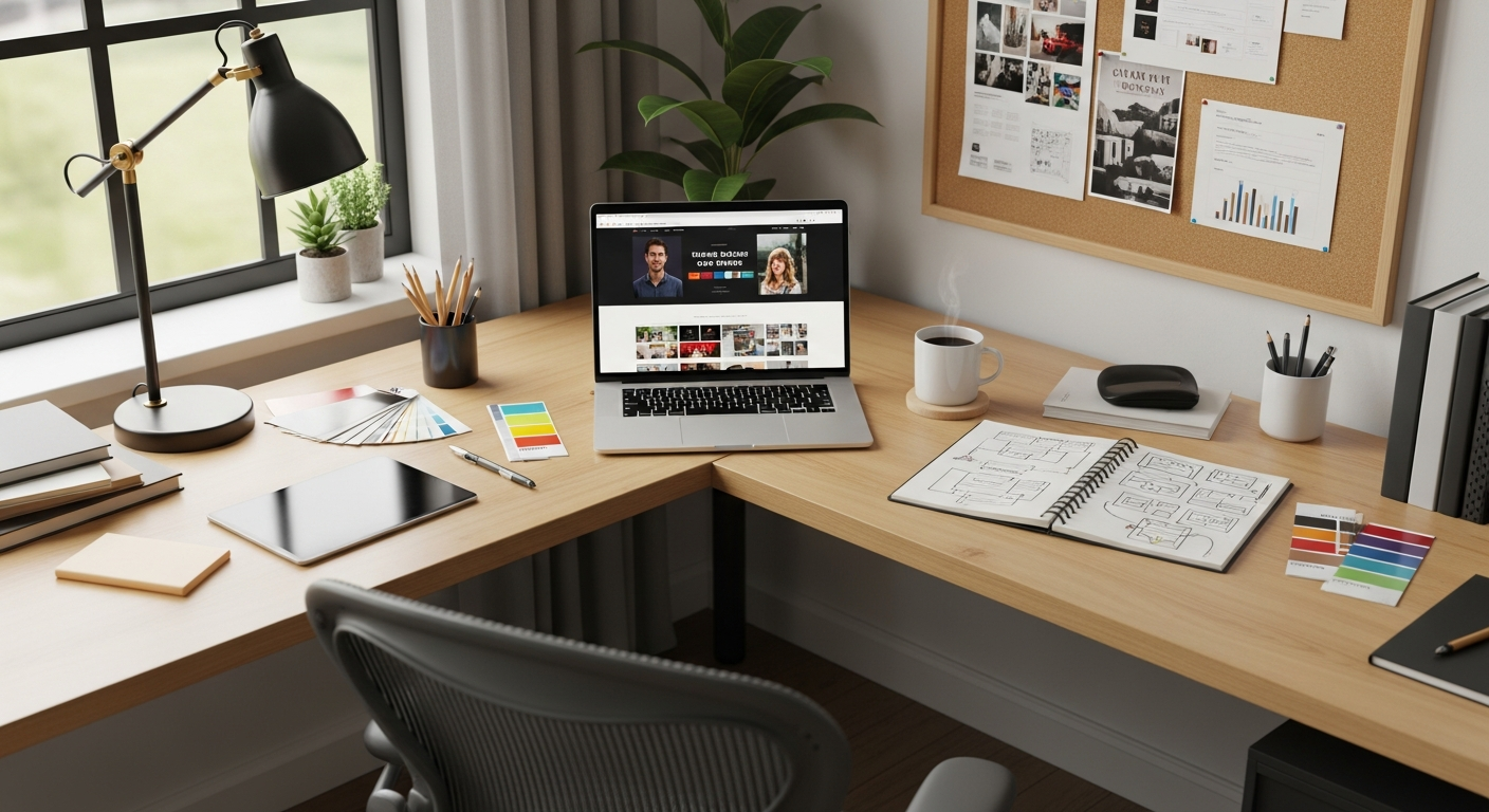 freelance designer desk