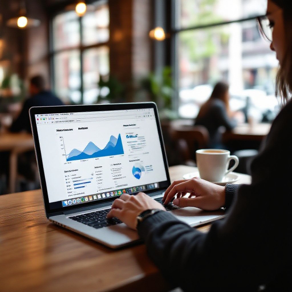 Designer reviewing analytics