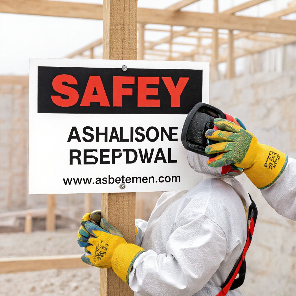 Asbestos removal PPE and signage