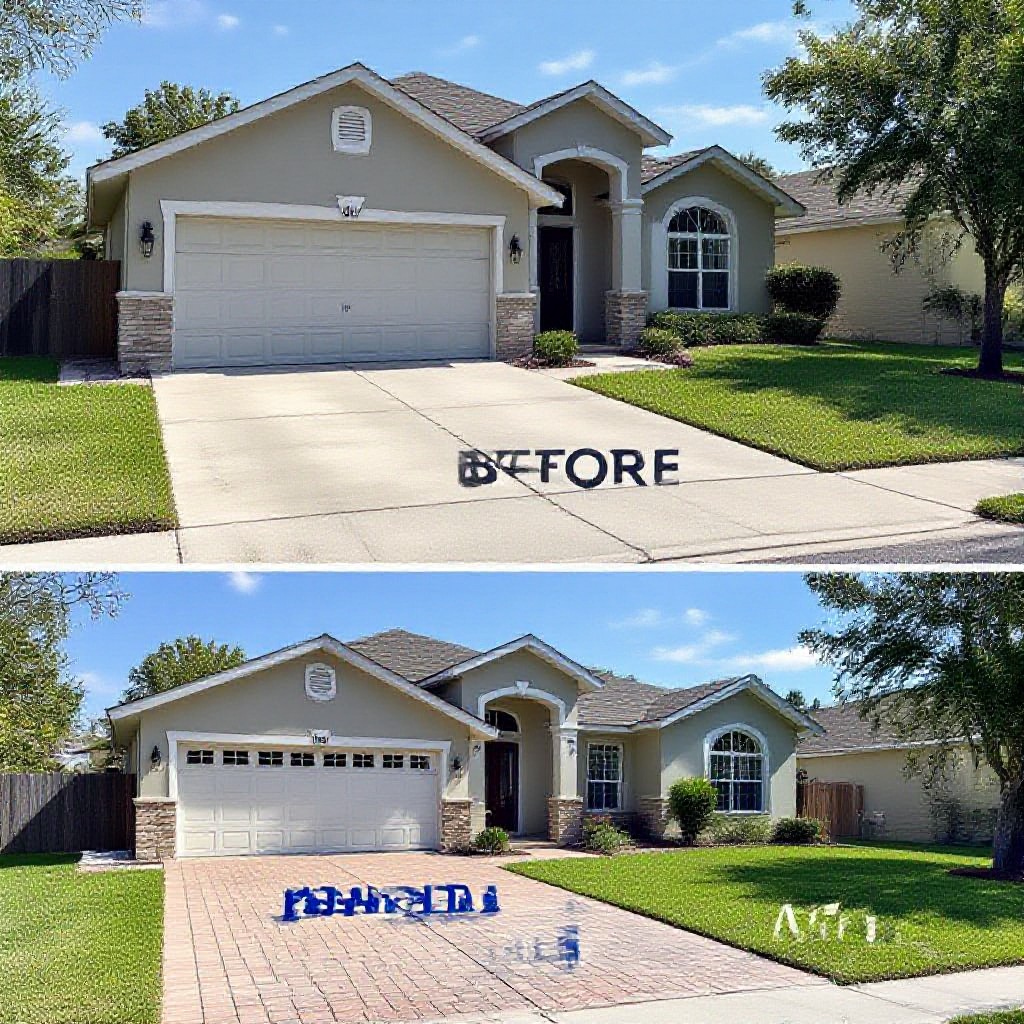 before and after concrete driveway