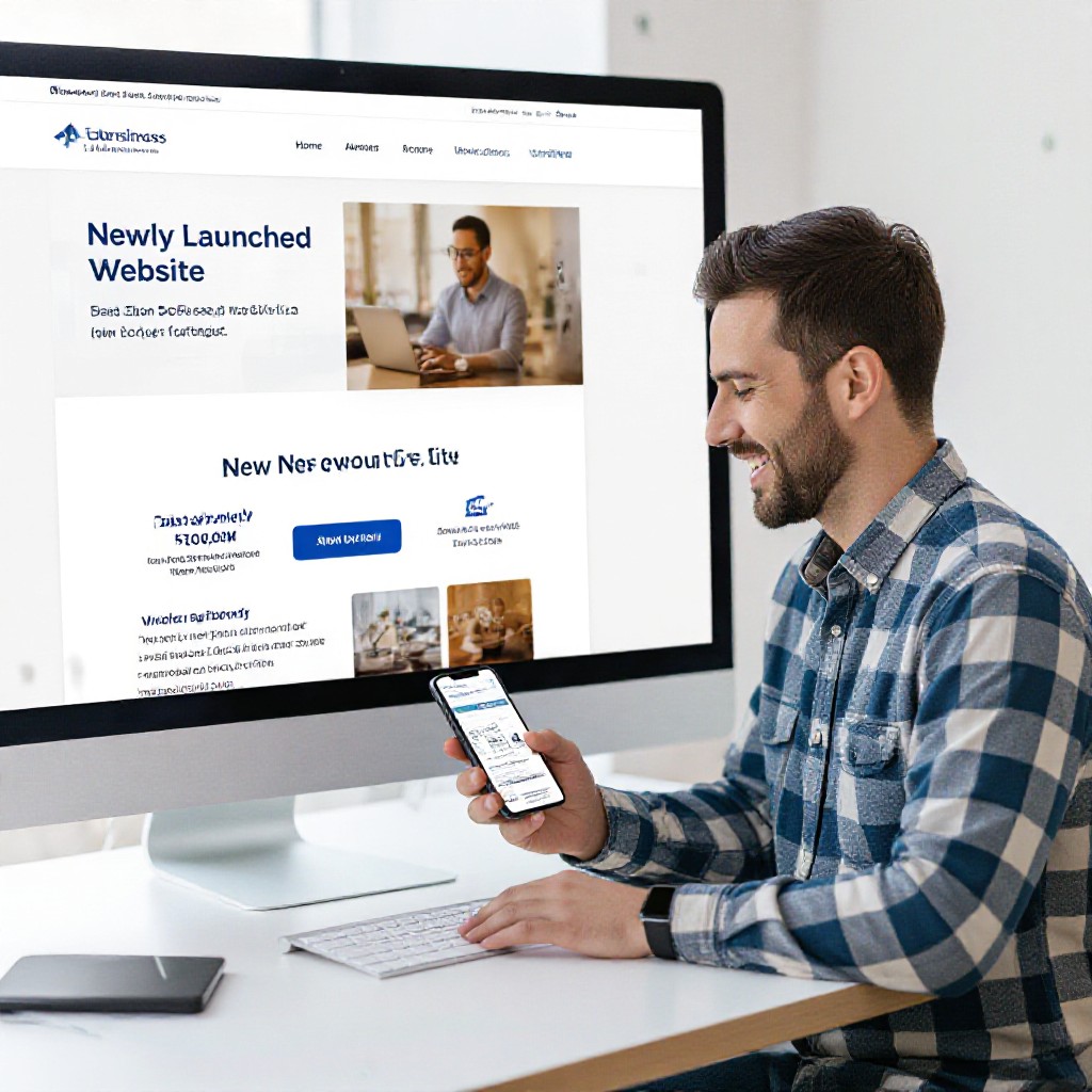 small business website on phone