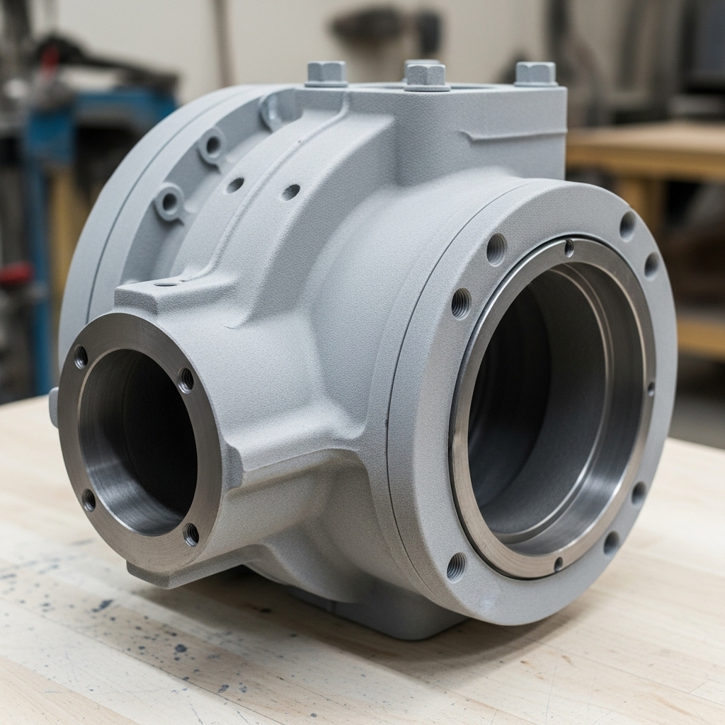 Industrial machine part cleaned ready for repainting