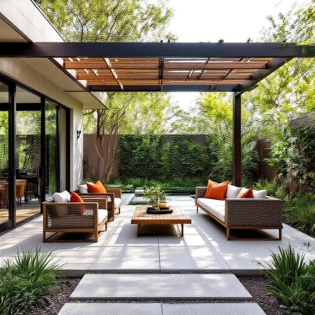 concrete patio with pergola