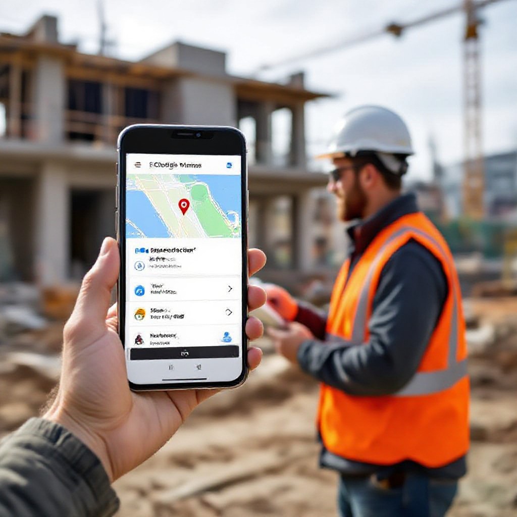 Builder checking Google Maps listing