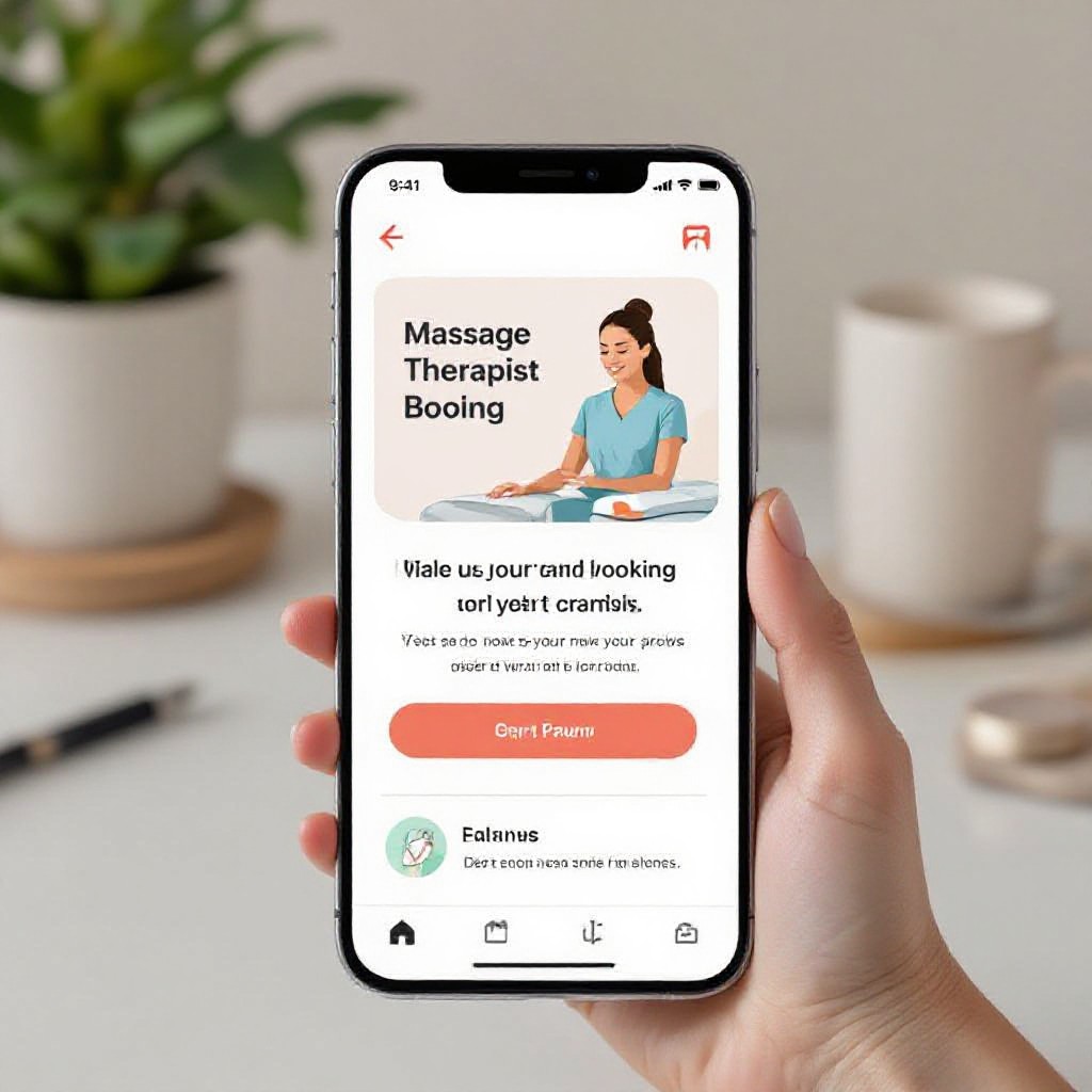 massage booking on mobile