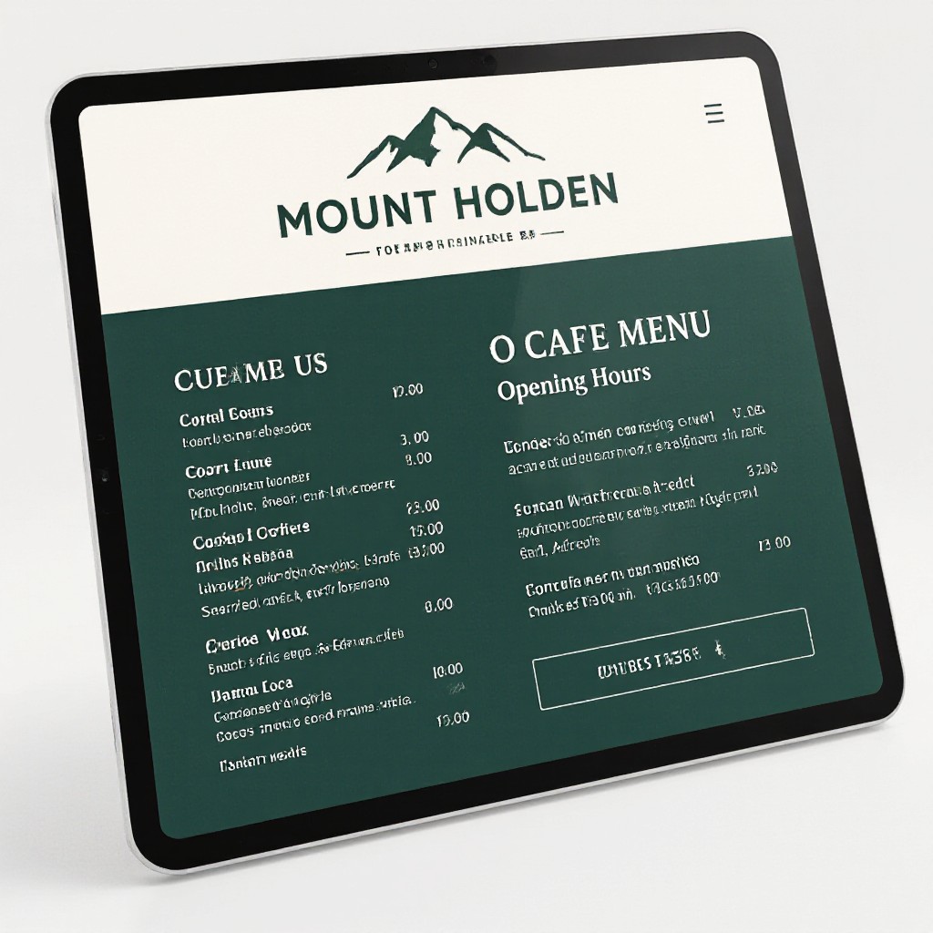 Mount Holden cafe website mockup