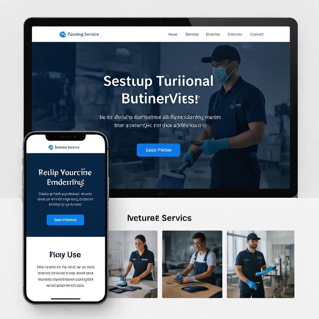 Cleaning service website on devices
