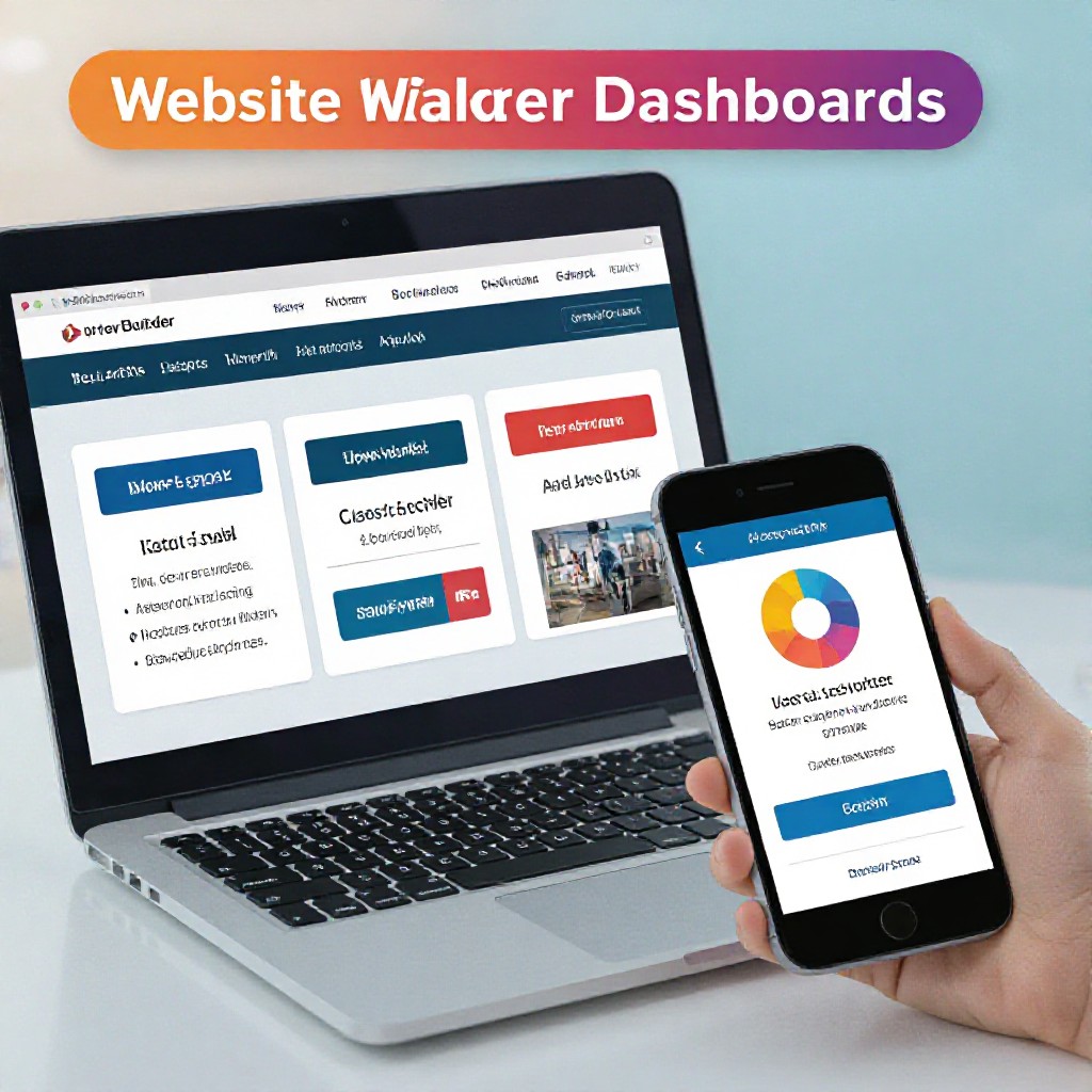 comparison of website builders on laptop and phone