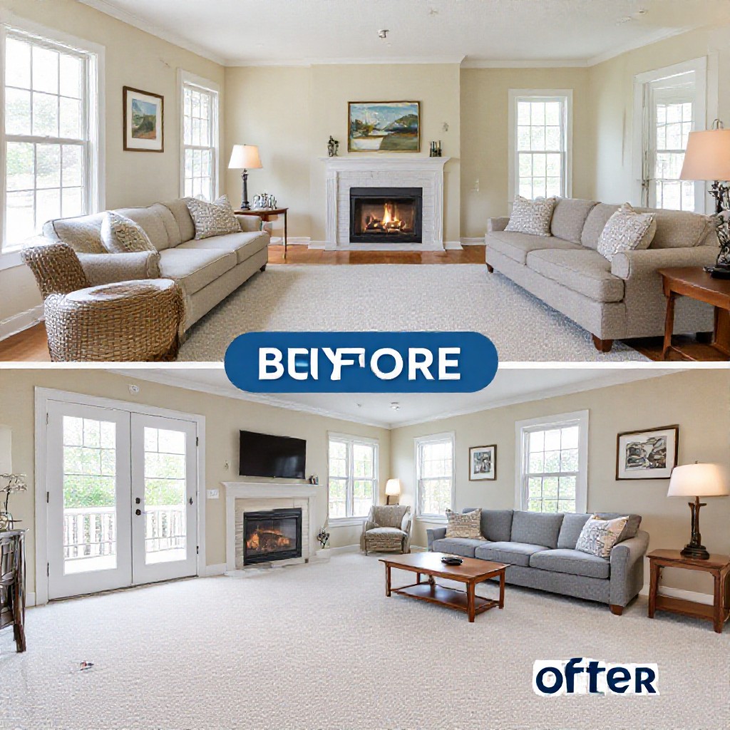 before and after carpet installation