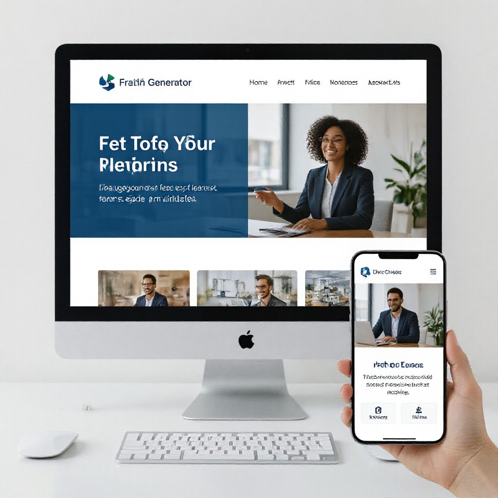 Free website generator preview on desktop and mobile