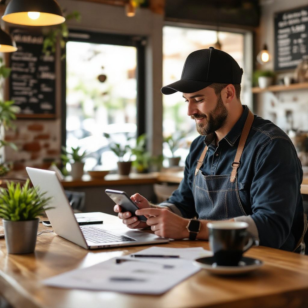 Small business owner Bulleen checking website