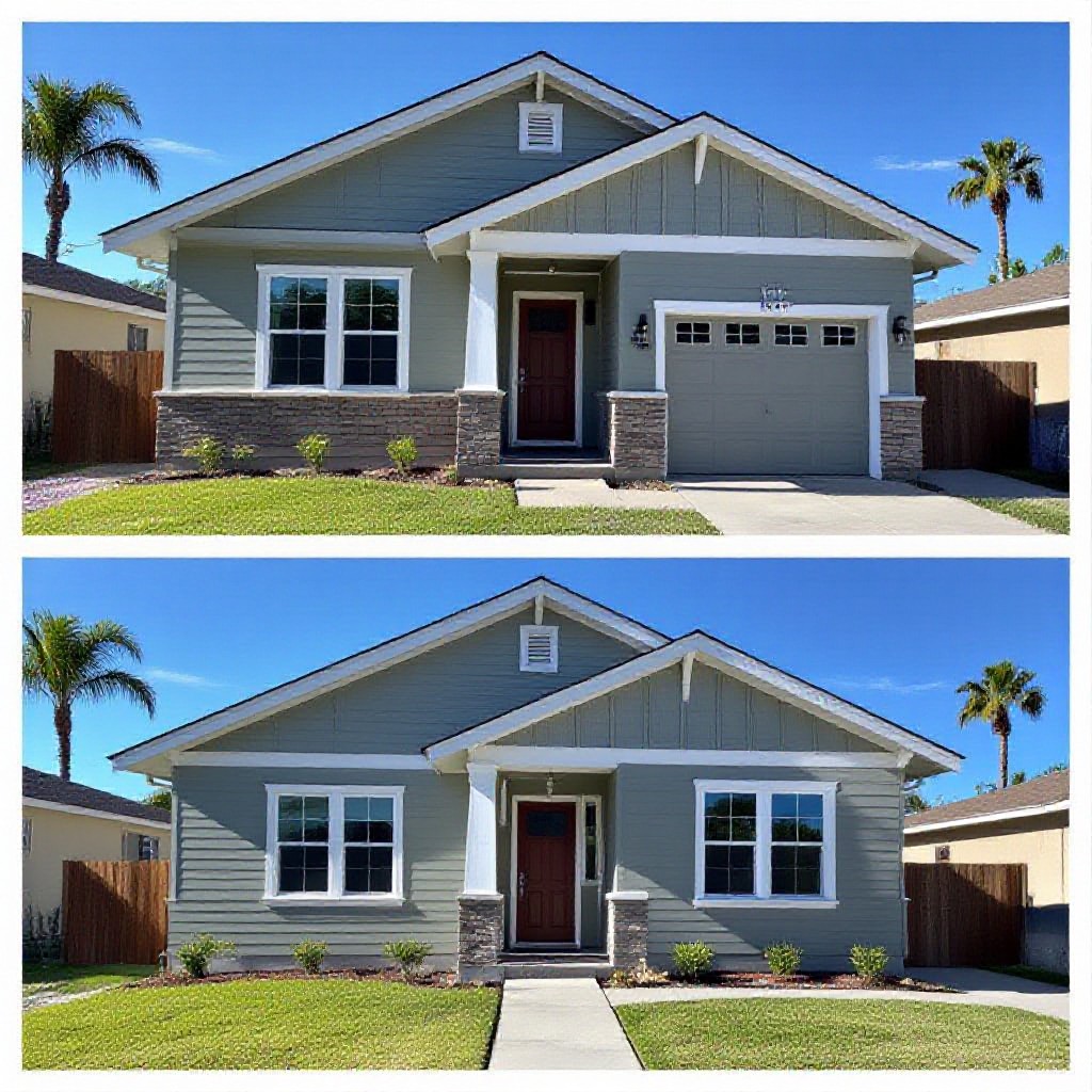 before and after exterior house painting