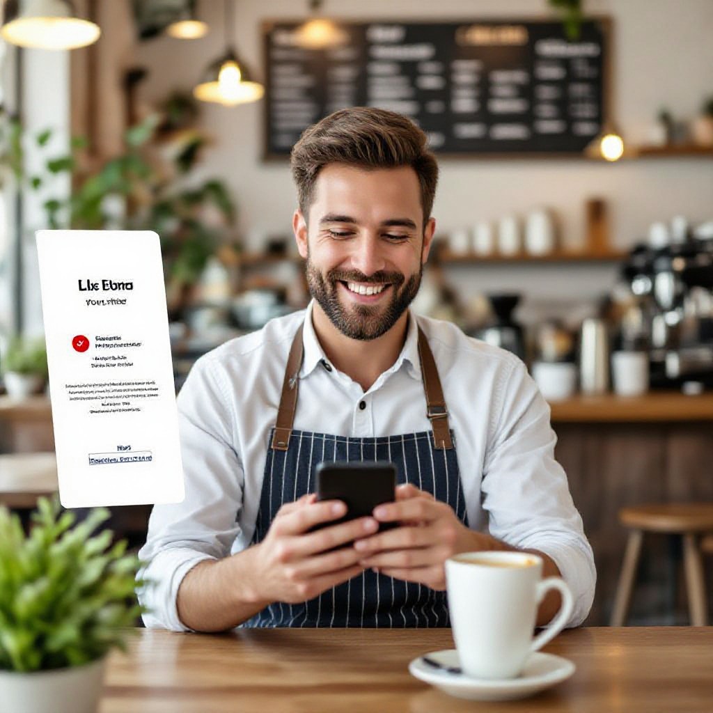 Small business owner creating a website in Australia