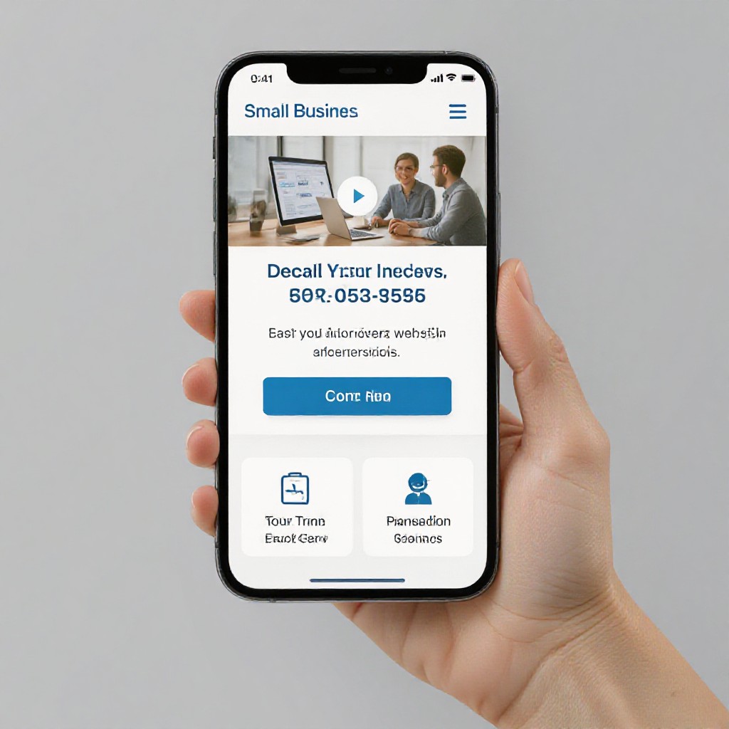 Small business website mockup
