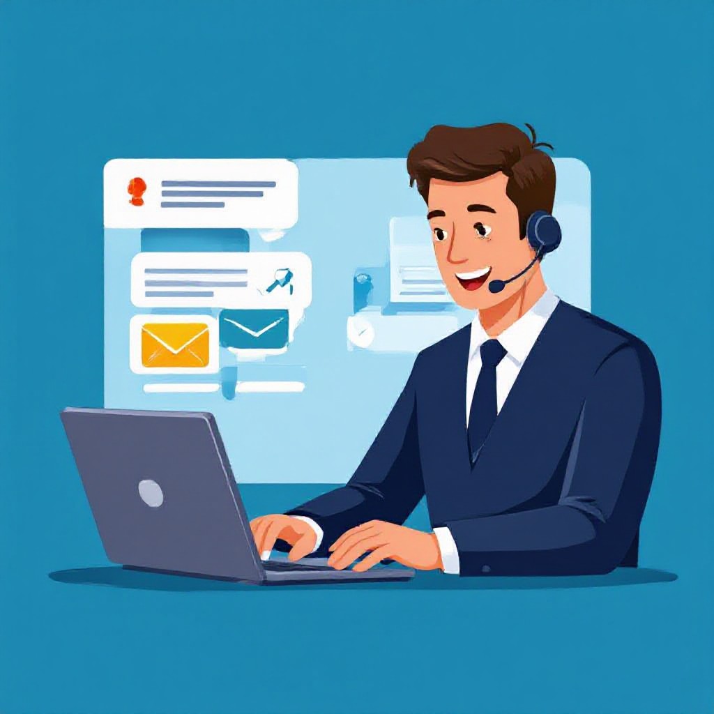 small business owner with website