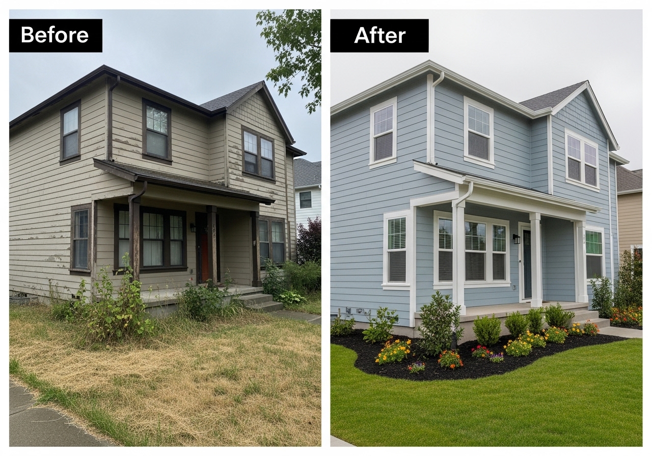 Before and after paint job