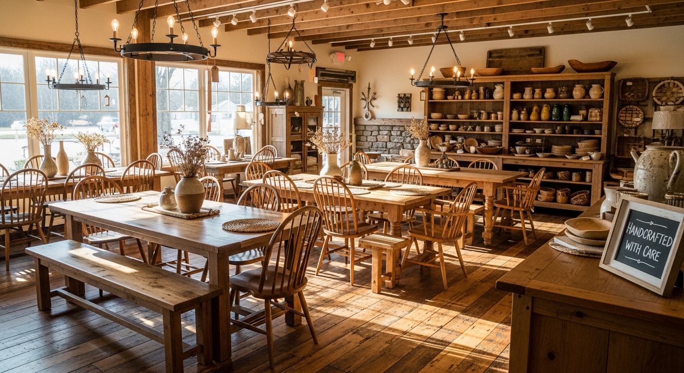 Rustic furniture showroom