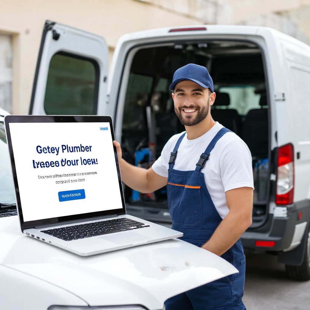 Happy plumber after website leads