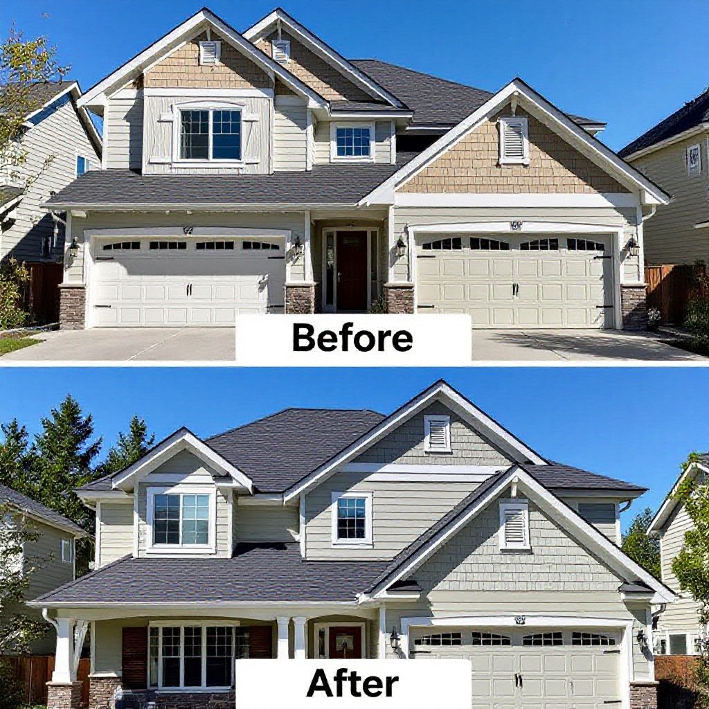 before and after roof replacement