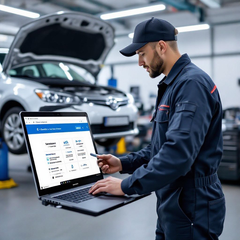 Mechanic working in garage