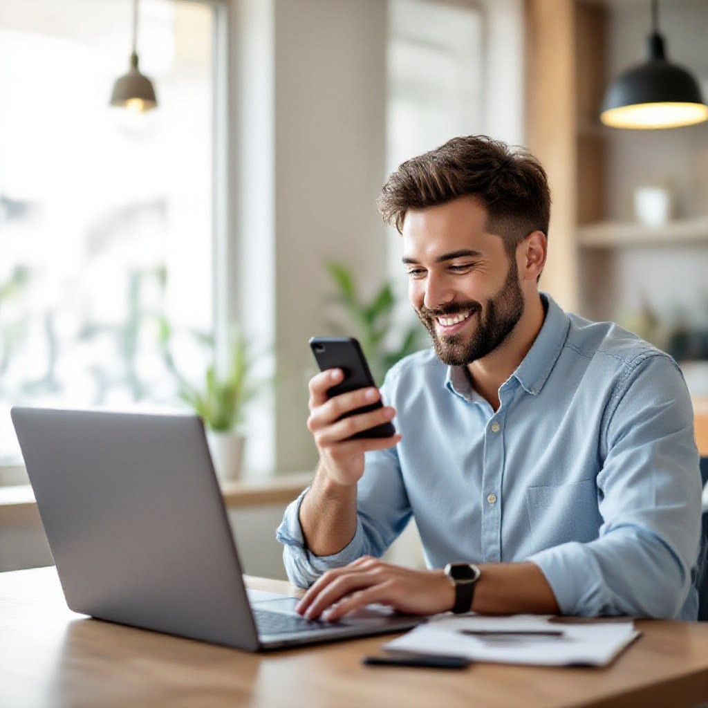 small business website on phone