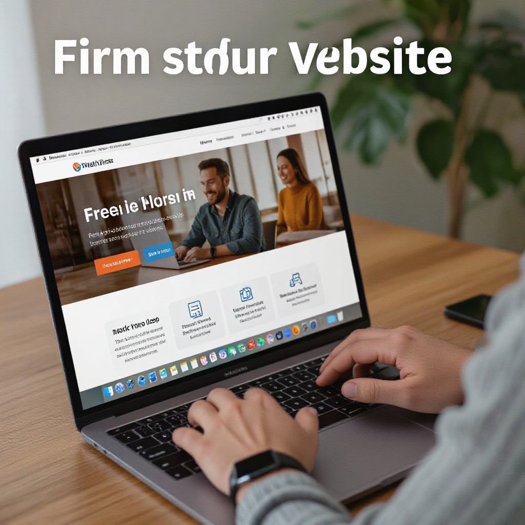 Designing a free website on laptop