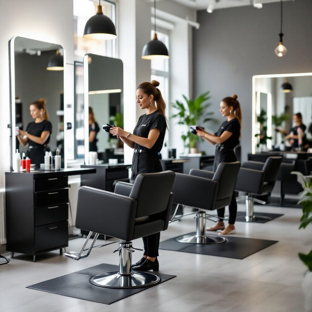 Salon website preview on phone and laptop