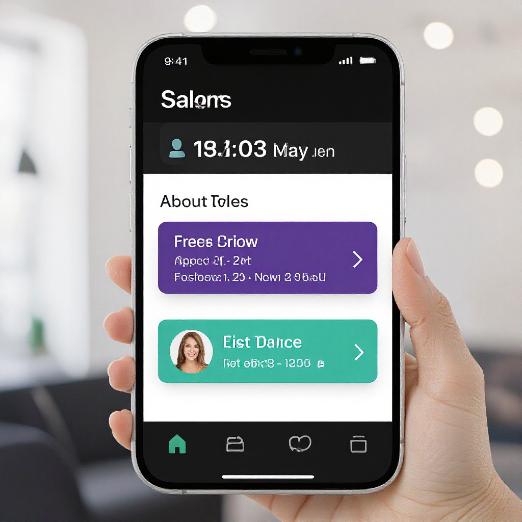 Salon booking calendar on mobile
