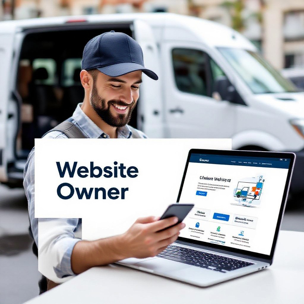 business owner checking website