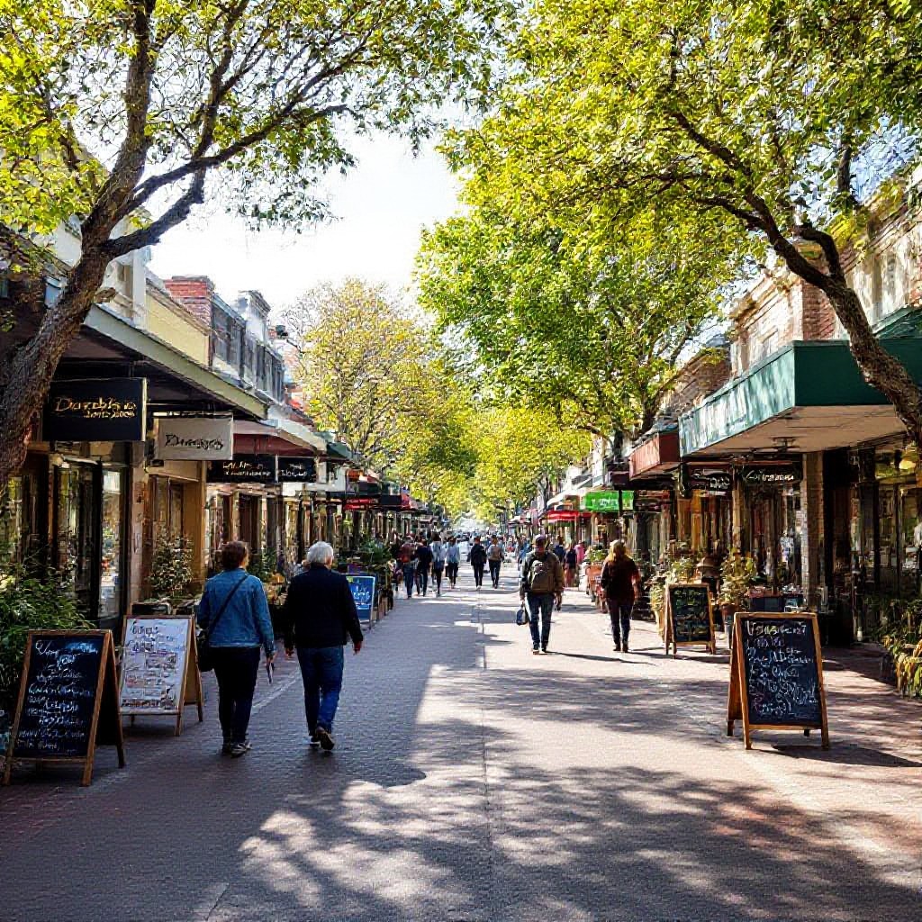 Darebin Park street with local businesses