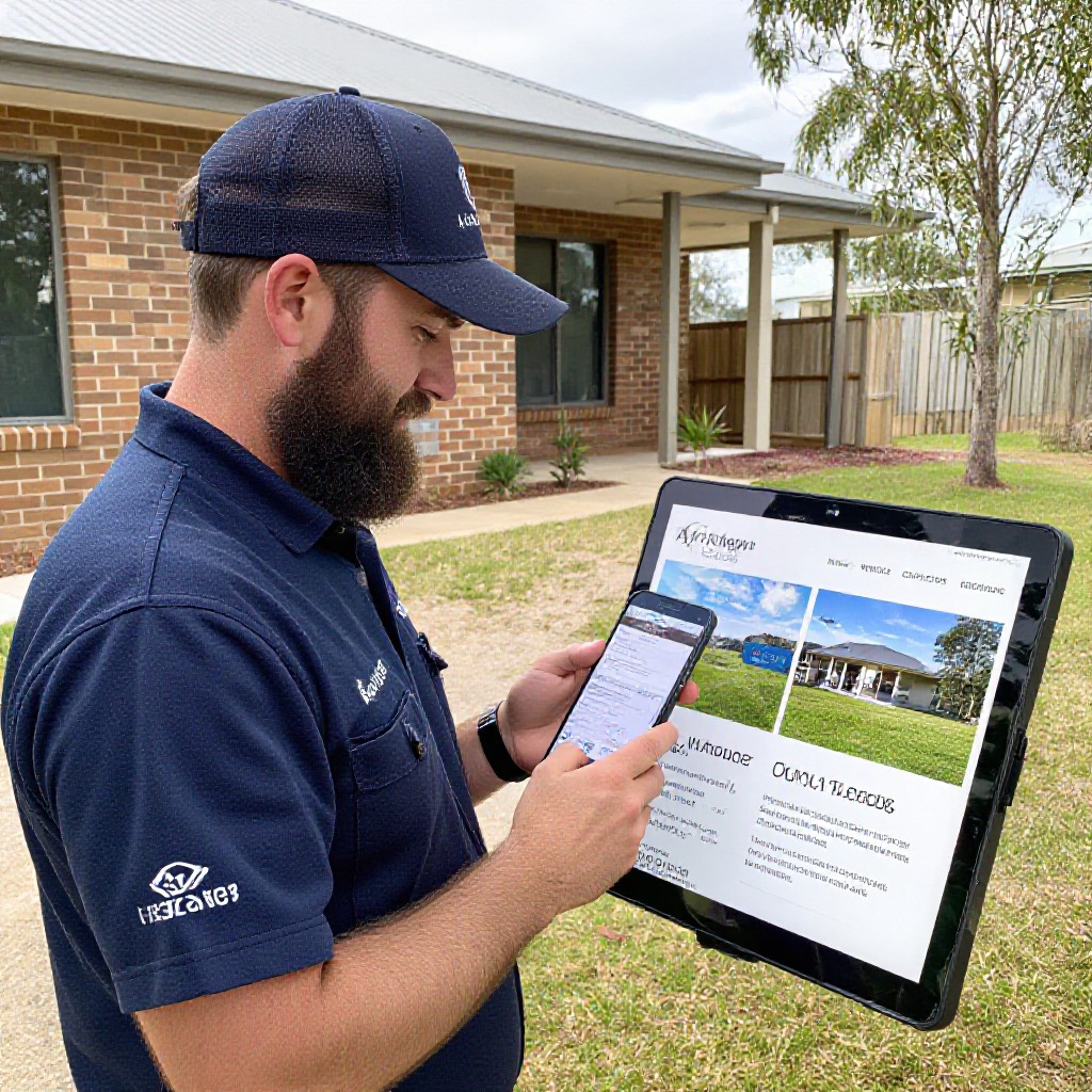 Local tradesman viewing website on mobile