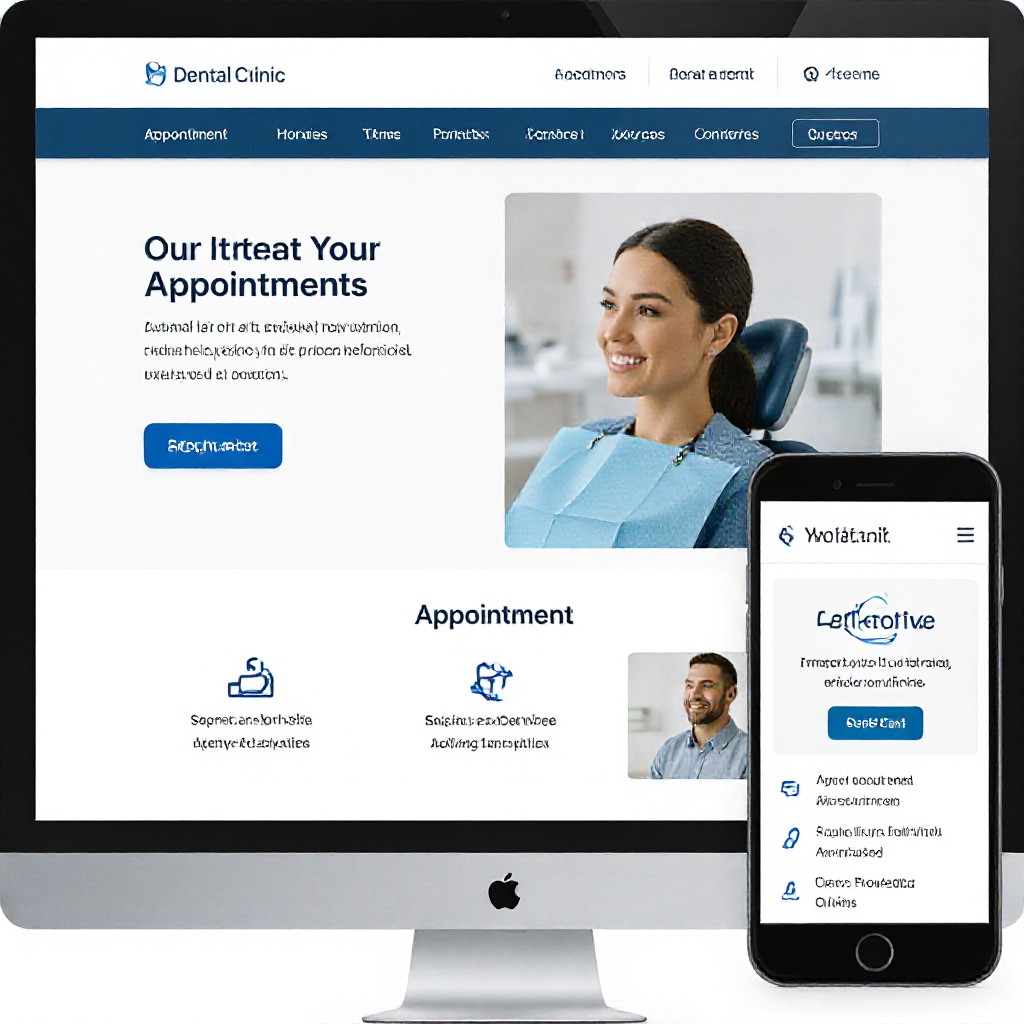 Dental clinic website on desktop and mobile