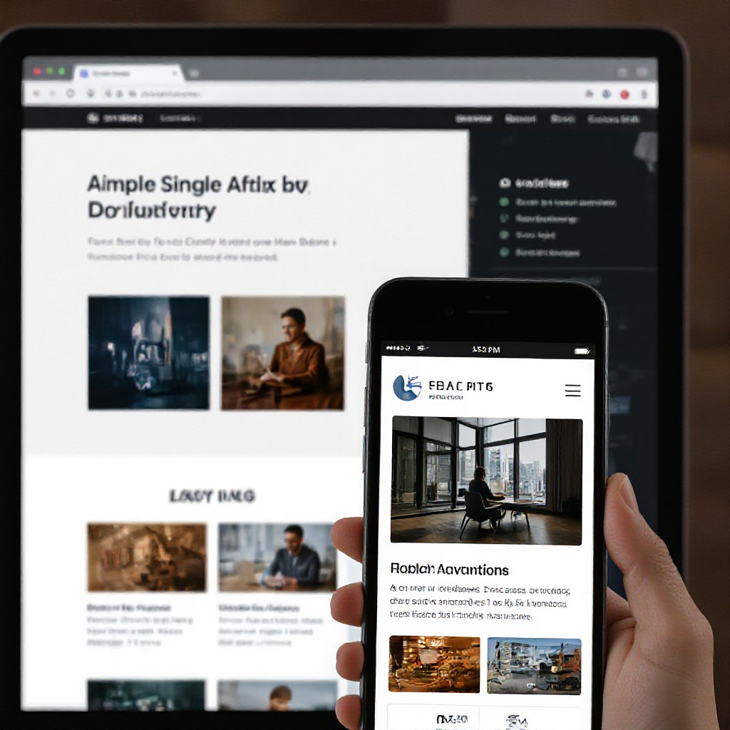 single page website on desktop and mobile