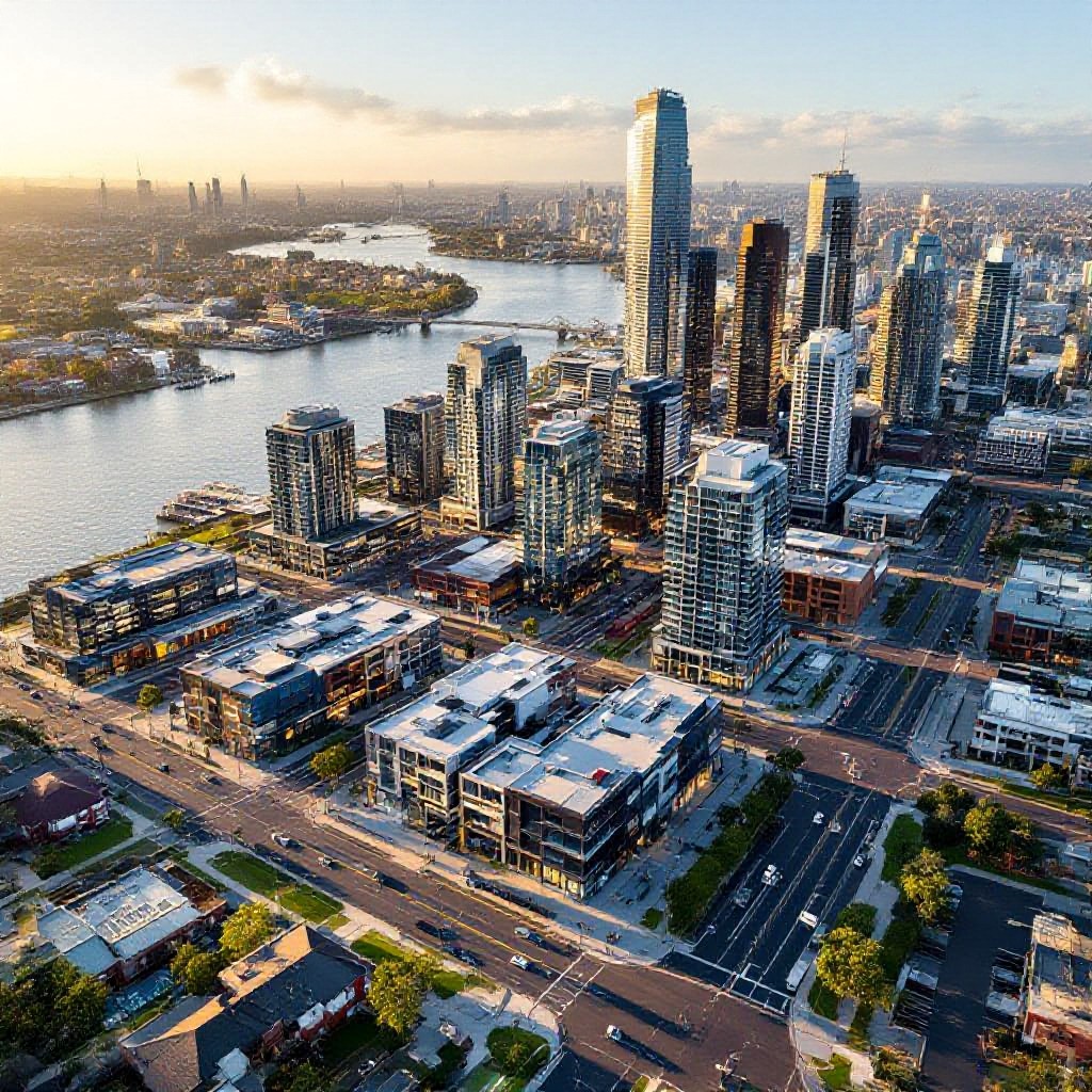 Aerial view of Fishermans Bend