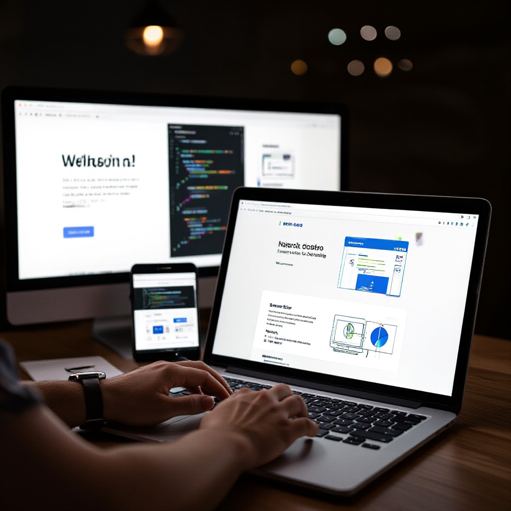 building a free website on laptop