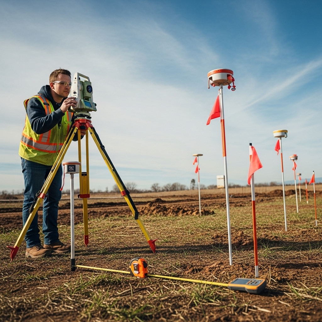 land surveyor on site