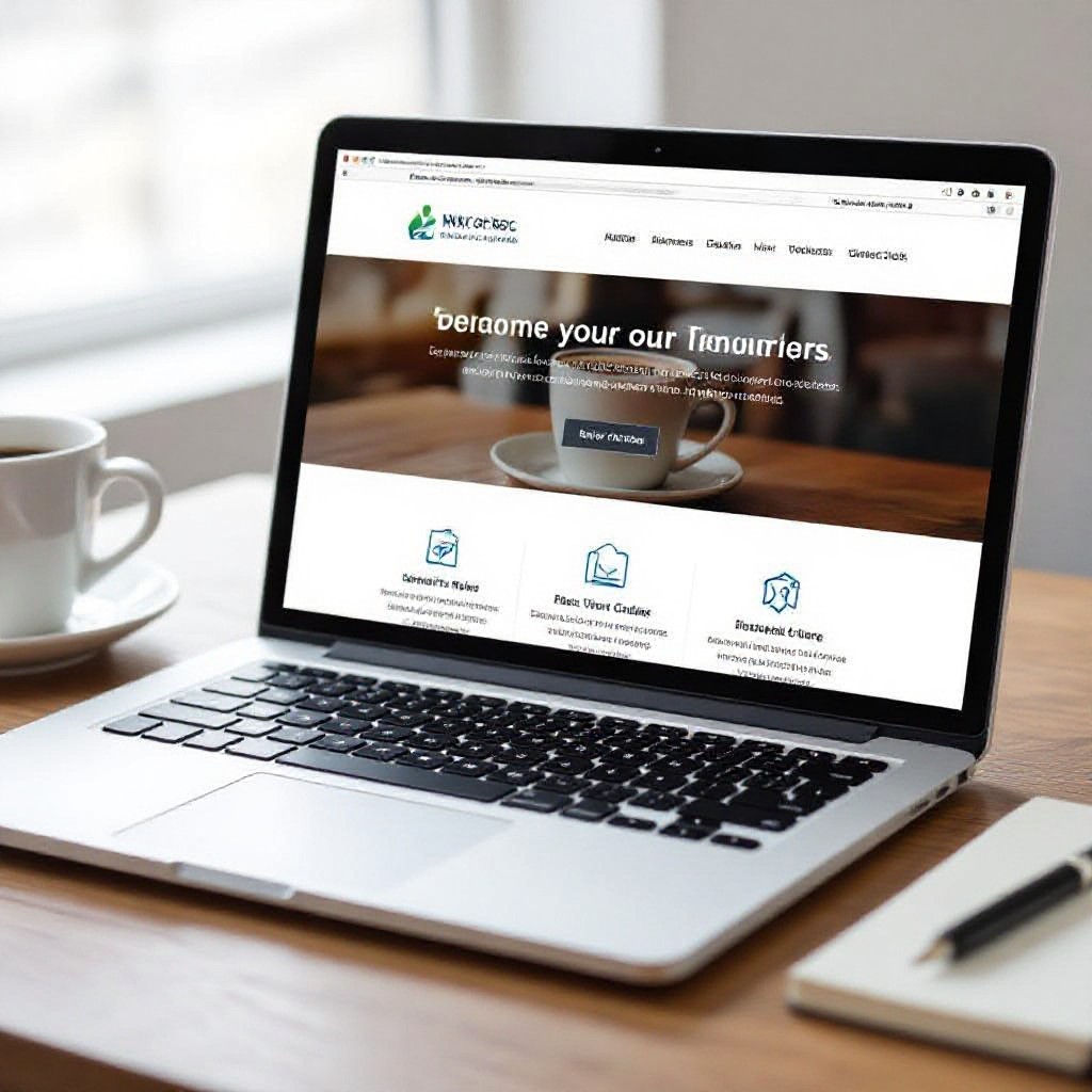 modern website on laptop