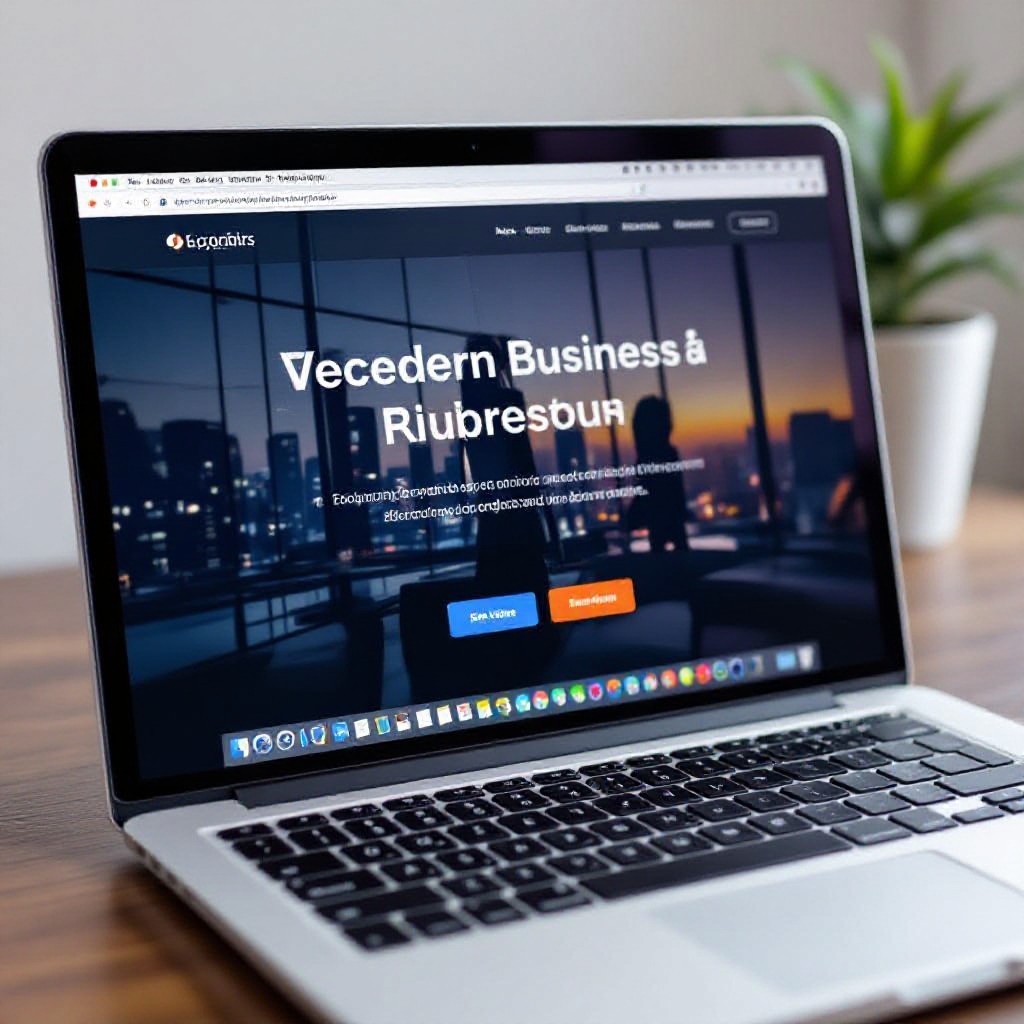 modern website on laptop