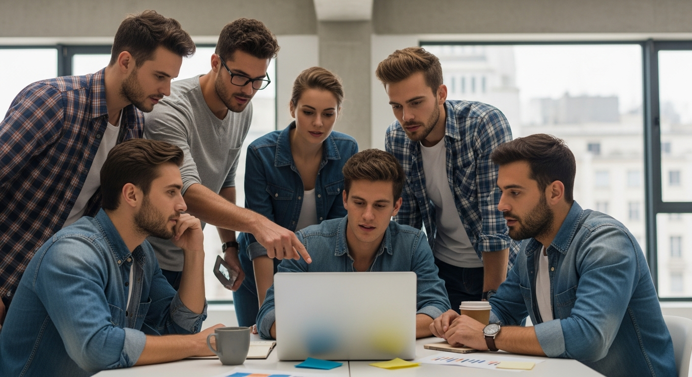 startup team working