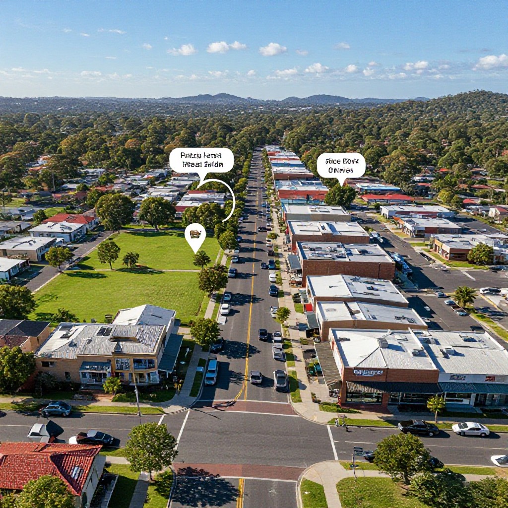 Merri suburb aerial view