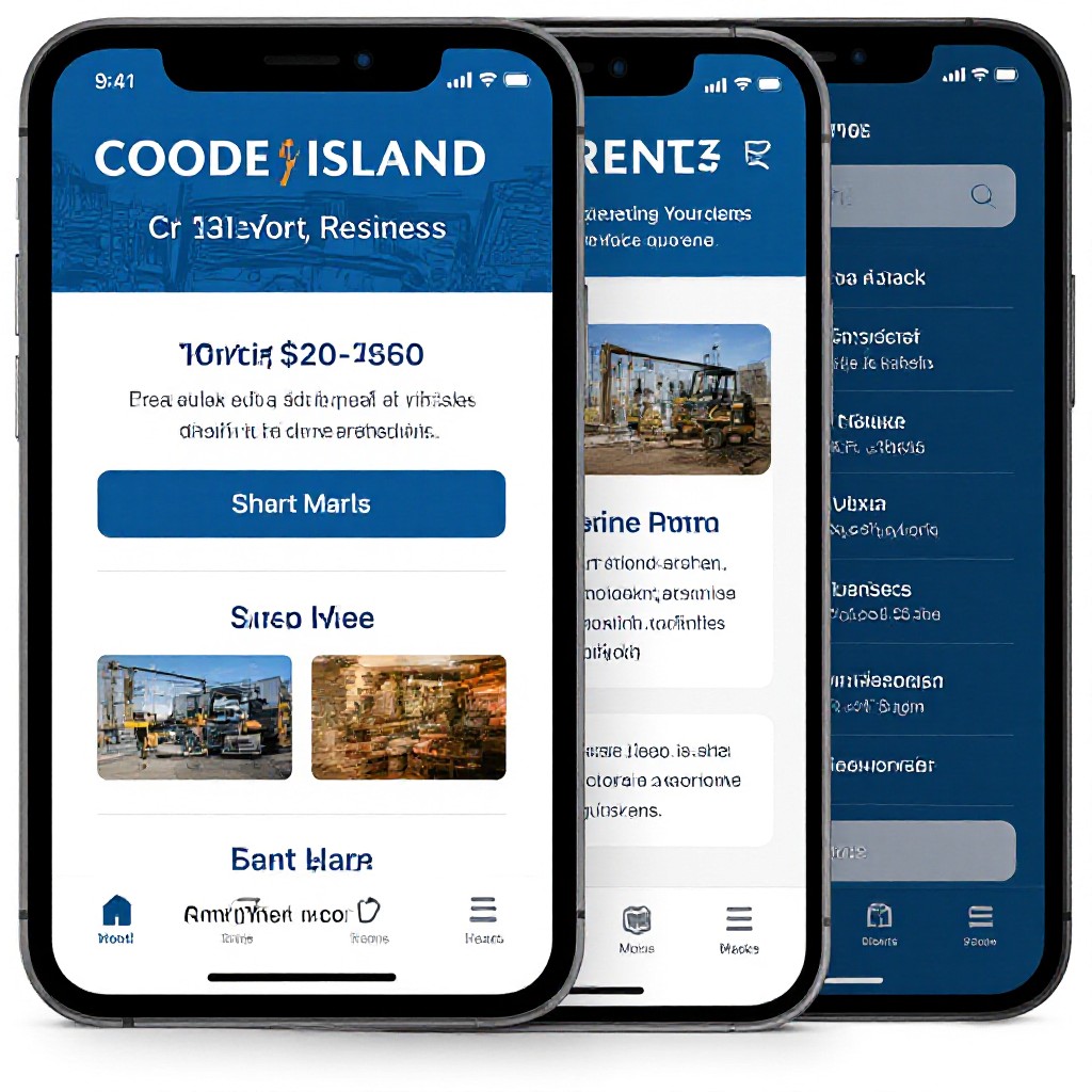 Coode Island business website on phone