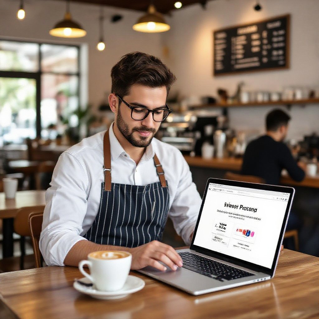 Website design cost displayed on laptop