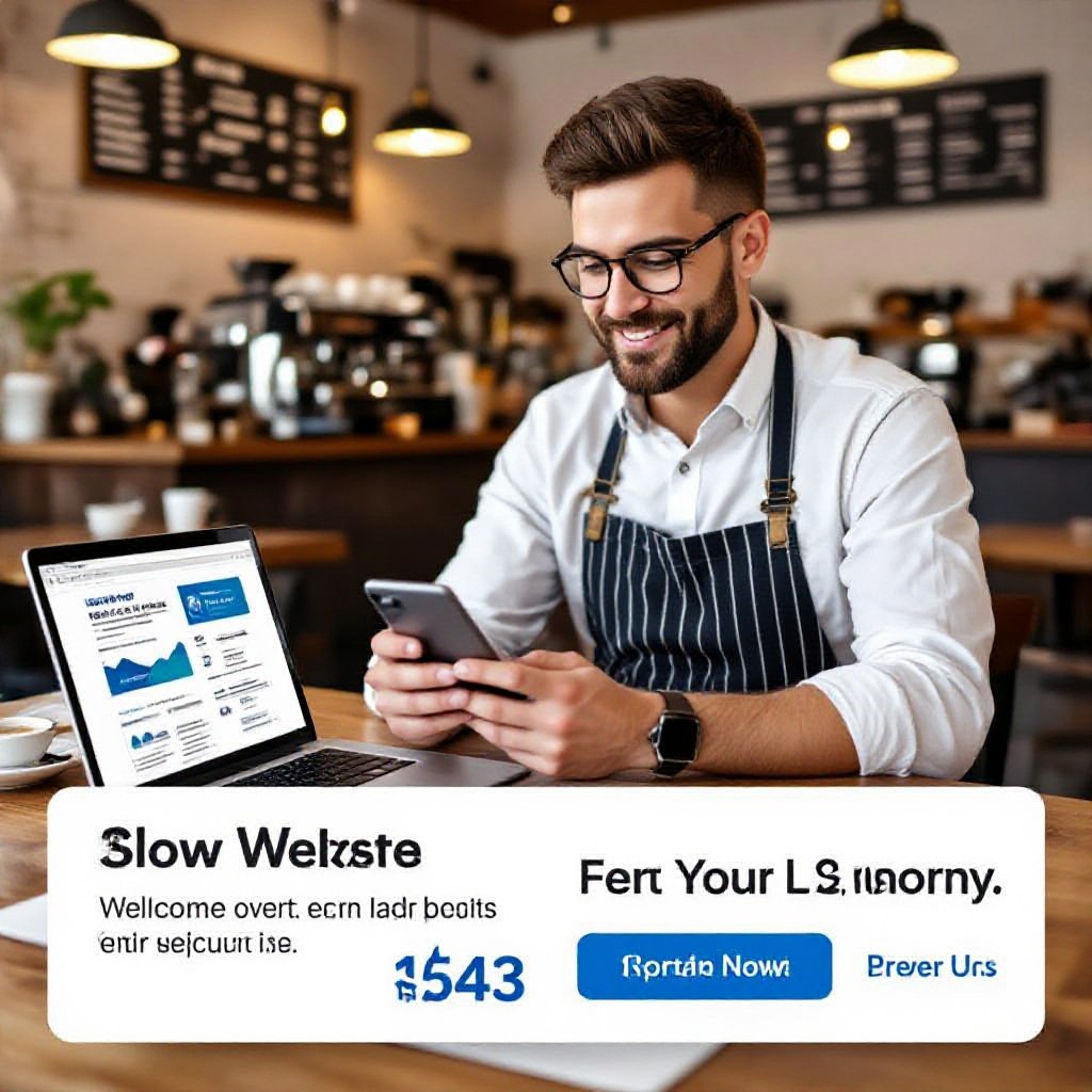 Compare website builders on phone and laptop