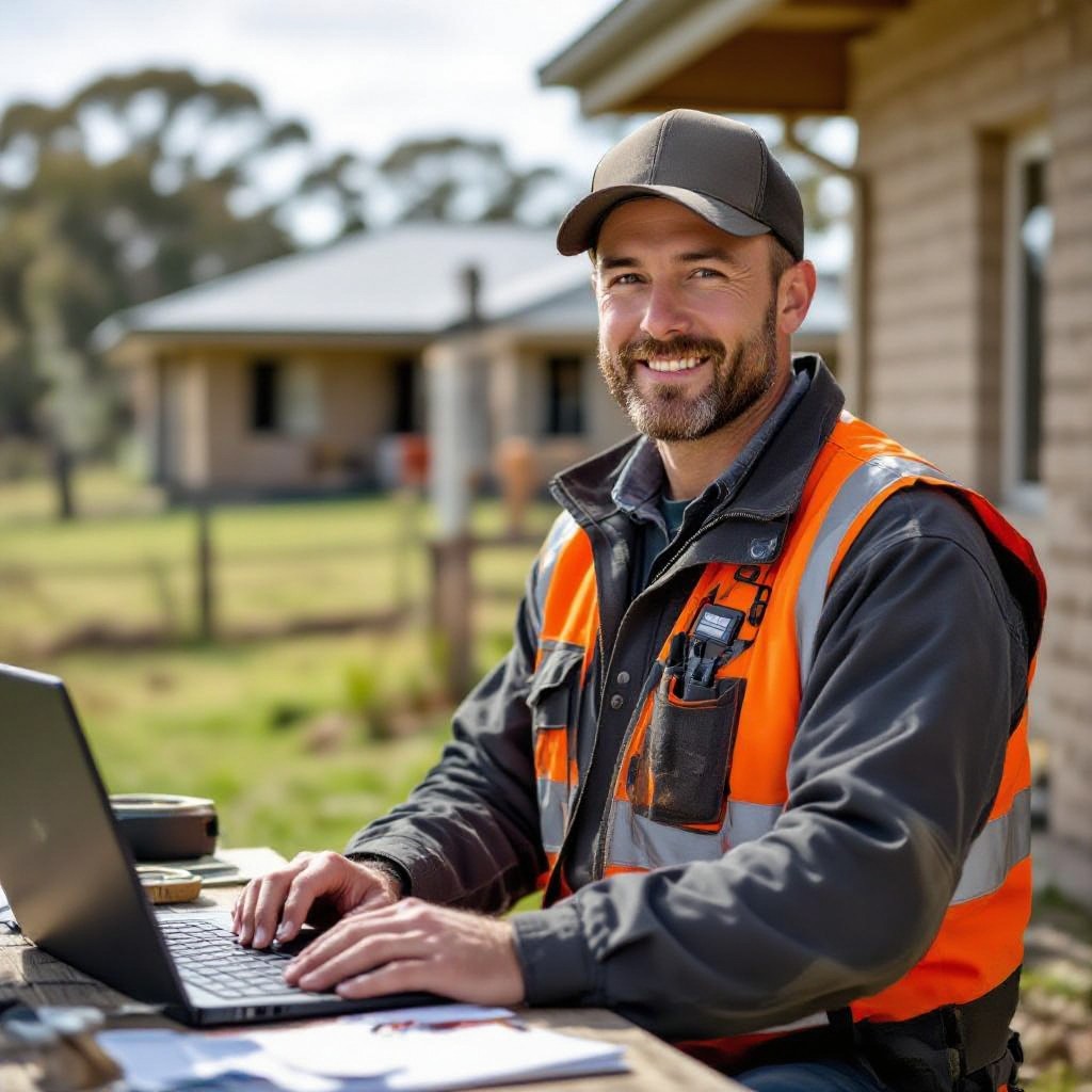 Local Beenak tradesperson working near rural property